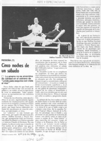 Cinco noches de un sábado.