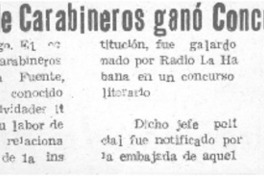 Oficial de carabineros ganó concurso literario.