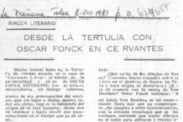 Desde la tertulia con Oscar Fonck en Cervantes