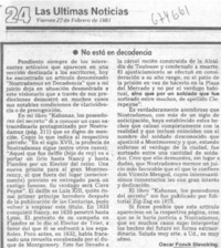 No está en decadencia