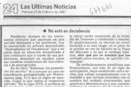 No está en decadencia