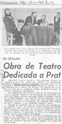Obra de teatro dedicada a Prat.