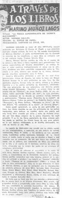 La poesía superrealista de Vicente Aleixandre