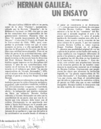 Hernán galilea, un ensayo