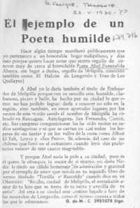 Ejemplo de un poeta humilde