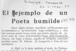 Ejemplo de un poeta humilde