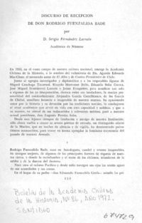 Discurso de recepción de don Rodrigo Fuenzalida Bade