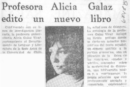 Profesora Alicia Galaz editó un nuevo libro.