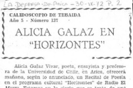 Alicia Galaz en "Horizontes"