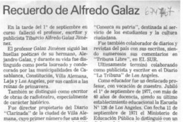 Recuerdo de Alfredo Galaz