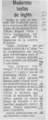 Modernos textos de inglés.