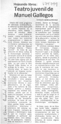 Teatro juvenil de Manuel Gallegos.
