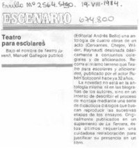 Teatro para escolares.