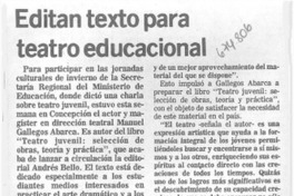 Editan texto para teatro educacional.