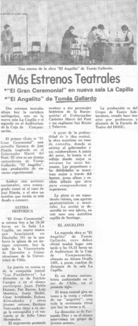 Más estrenos teatrales.