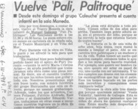 Vuelve "Pali, palitroque".