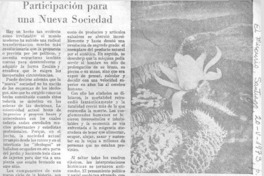 Participación para una nueva sociedad