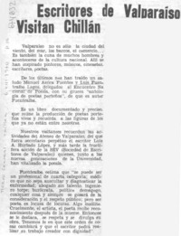 Escritores de Valparaíso visitan Chillán