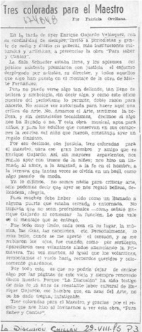 Tres coloradas para el maestro