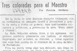 Tres coloradas para el maestro