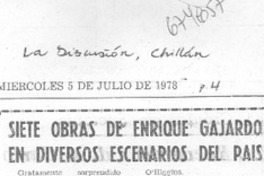 Siete obras de Enrique Gajardo en diversos escenarios del país