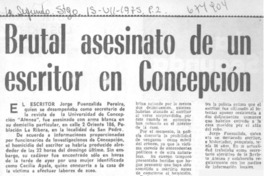 Brutal asesinato de un escritor en Concepción