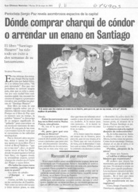 Dónde comprar charqui de cóndor o arrendar un enano en Santiago: [entrevista]