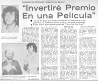 Invertiré premio en una película".