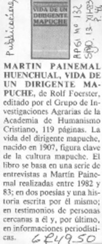 Vida de un dirigente mapuche