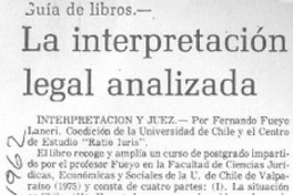 La interpretación legal analizada