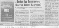 ¿Serían los terremotos nuevas armas secretas?