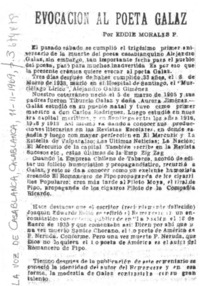 Evocación al poeta Galaz