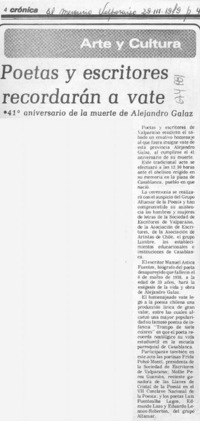 Poetas y escritores recordarán a vate