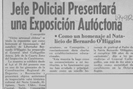 Jefe policial presentará una exposición autóctona.
