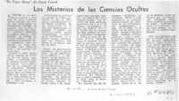 Los misterios de las ciencias ocultas.