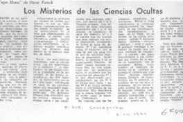 Los misterios de las ciencias ocultas.