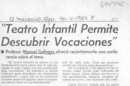 "Teatro infantil permite descubrir vocaciones".