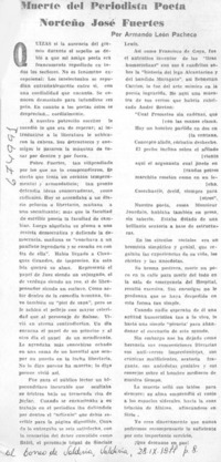 Muerte del periodista poeta norteño José Fuertes