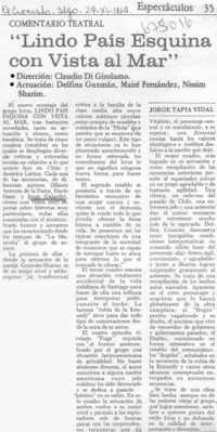 "Lindo país esquina con vista al mar".