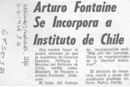 Arturo Fontaine se incorpora a Instituto de Chile.
