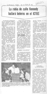 La Rubia de calle Kennedy bailará boleros en el ICTUS.