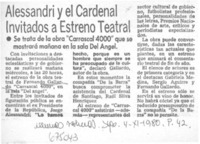 Alessandri y el Cardenal invitados a estreno teatral.