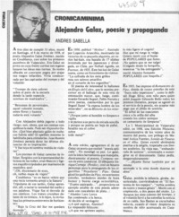 Alejandro Galaz, poesía y propaganda