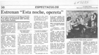 Estrenan "Esta noche opereta".
