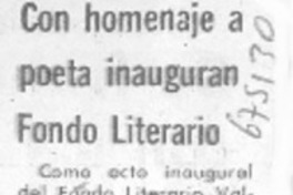 Con homenaje a poeta inauguran fondo literario