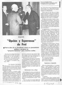 Opción y esperanza" de Frei.