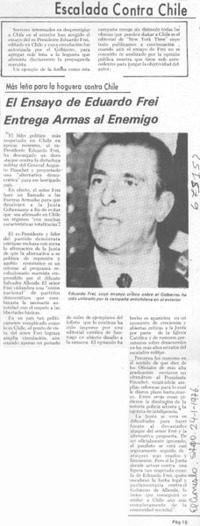 El ensayo de Eduardo Frei entrega armas al enemigo.