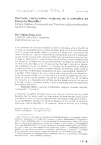 Cautivas, inmigrantes, viajeros, en la narrativa de Eduarda Mansilla