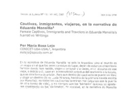 Cautivas, inmigrantes, viajeros, en la narrativa de Eduarda Mansilla