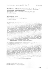 Escritura y vida en los textos de Julio Cortázar